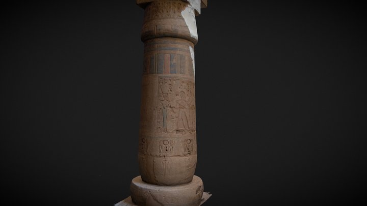 Column from Medinet Habu peristyle hall 3D Model