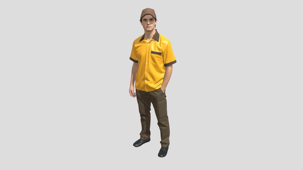Yellow Uniformed Worker