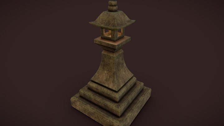 Japanese Stone Lantern(Tōrō) 3D Model