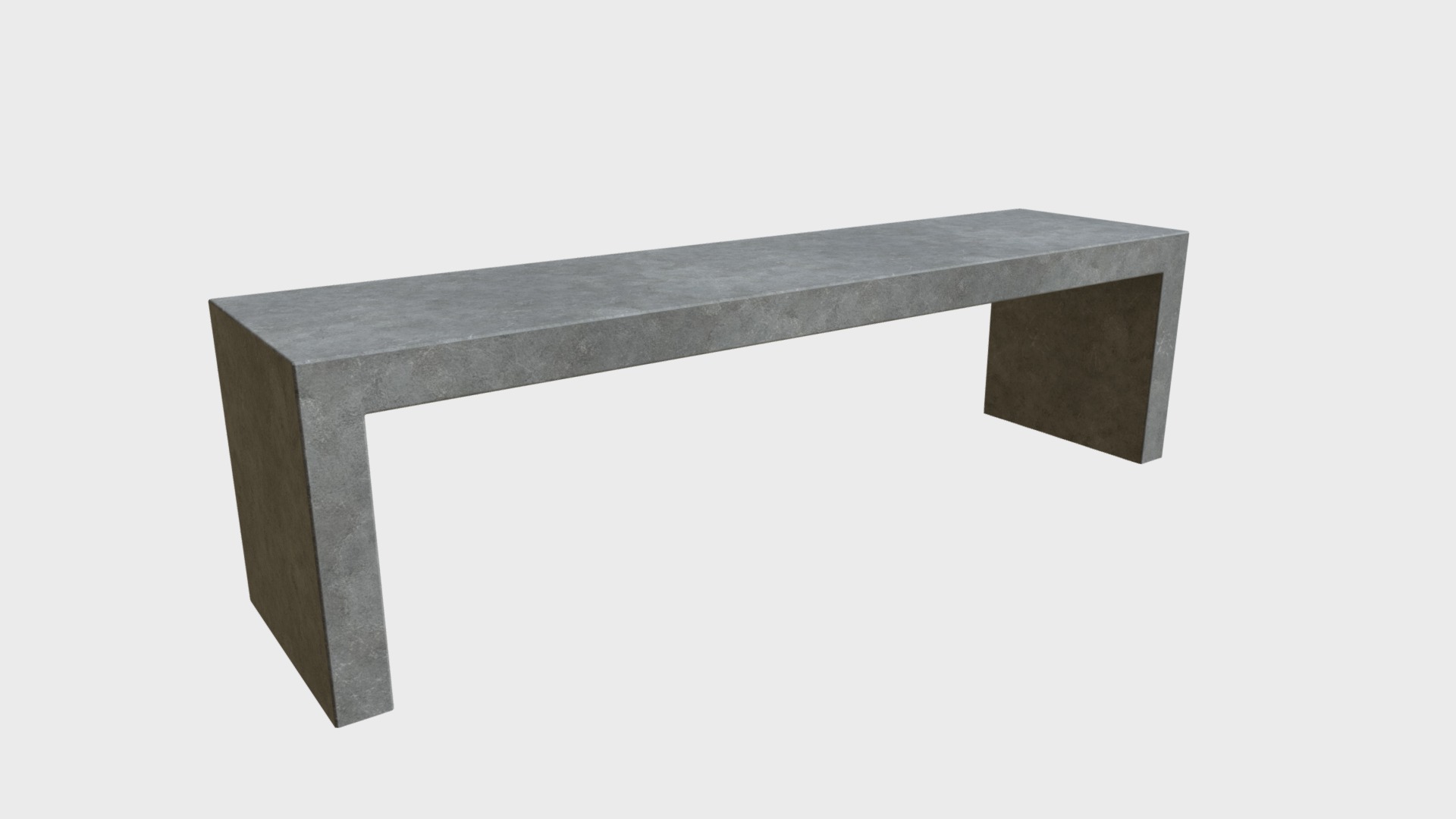 3D model Concrete garden bench 1 - This is a 3D model of the Concrete garden bench 1. The 3D model is about a grey rectangular object.
