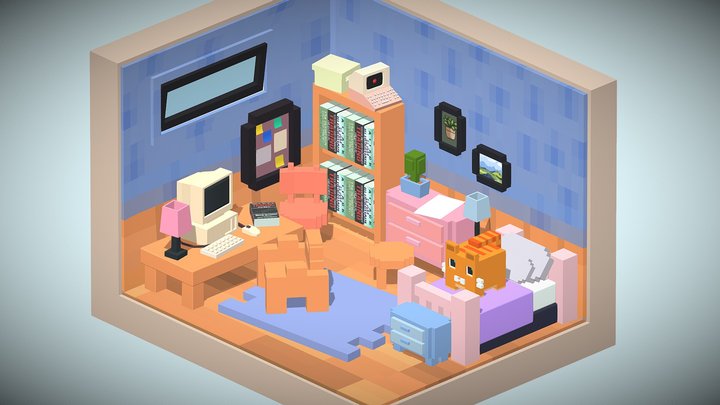 Voxel bedroom 3D Model