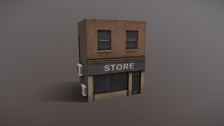 Lowpoly Urban Store – Modello 3D gratuito STL