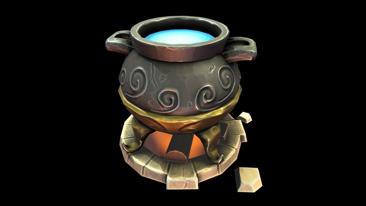 Stylized cauldron 3DEX tutorial 3D Model