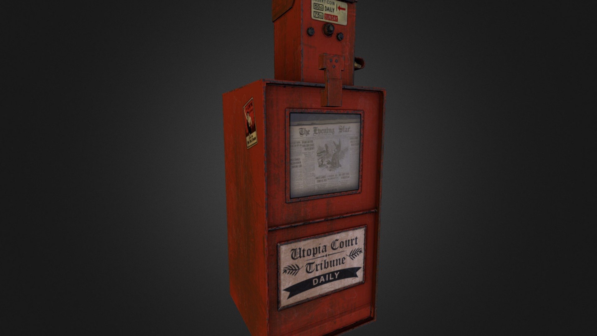 newspaper_dispenser - 3D model by tedanderson3Dartist [38d7736] - Sketchfab