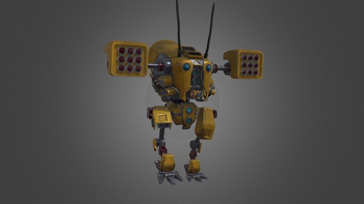 Insectoid Artillery Robot 3D Model