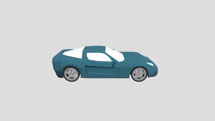 Chevrolet Corvette C6 Low Poly 3D Model