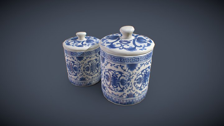 Blue-glazed Porcelain 3D Model