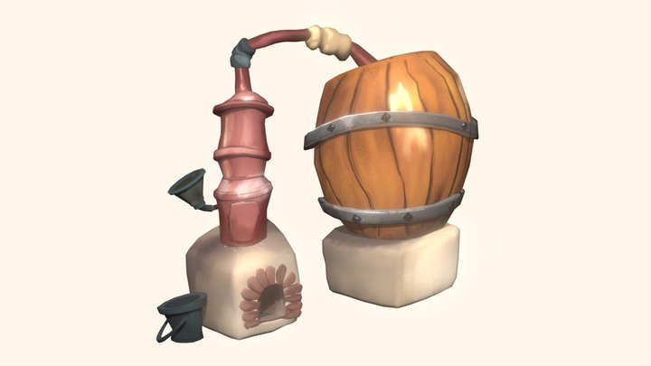 Stylized Fantasy Distillery 3D Model