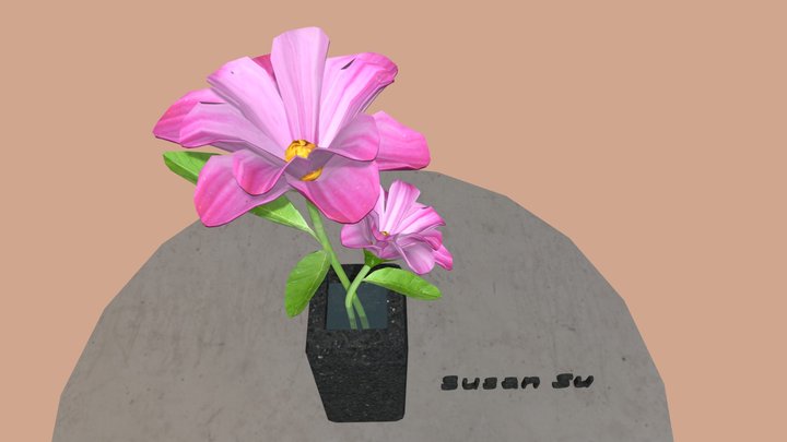 Flower in a Vase 3D Model