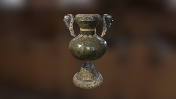 Baroque Vase - Ivory and Jade 3D Model