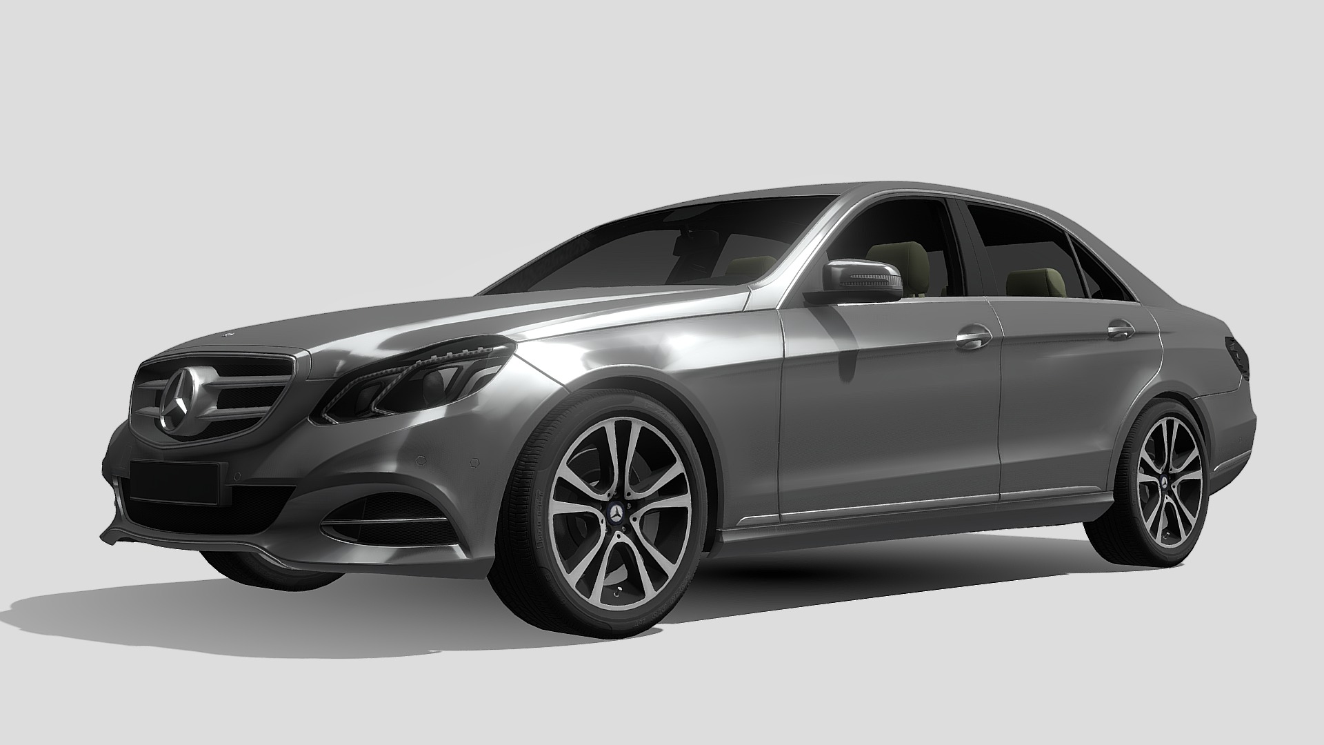 3D model Mercedes Benz Luxurycar Model - This is a 3D model of the Mercedes Benz Luxurycar Model. The 3D model is about a silver car with a white background.