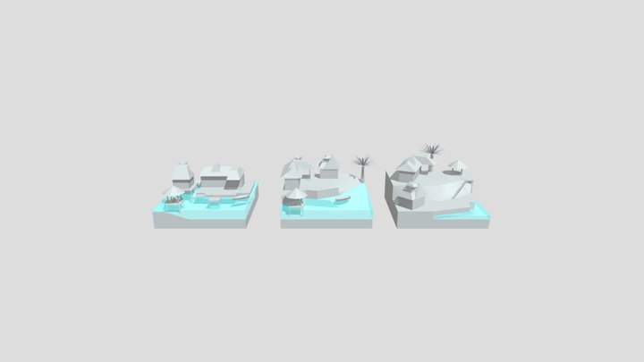 By The Ocean - Blockout 3D Model