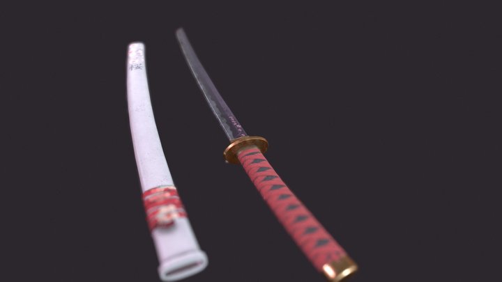 Sakura Wakizashi 3D Model