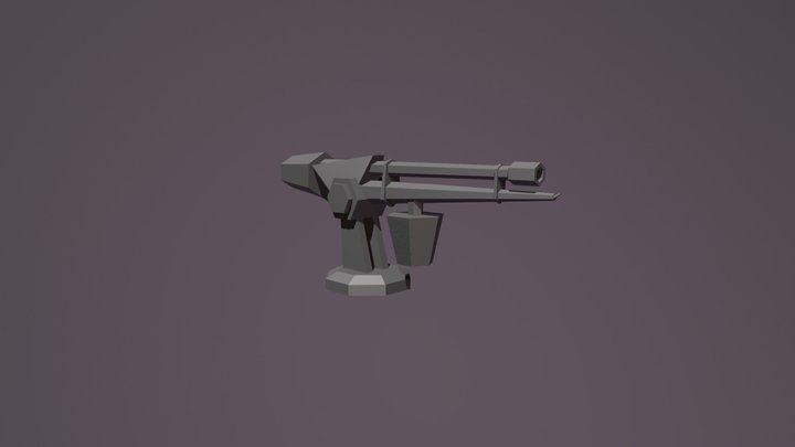 low vertex Flamethrower turret 3D Model