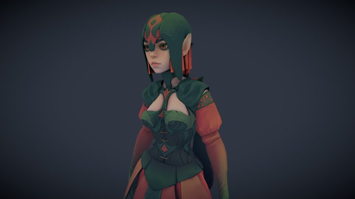 Nora the elf swordsman. 3D Model
