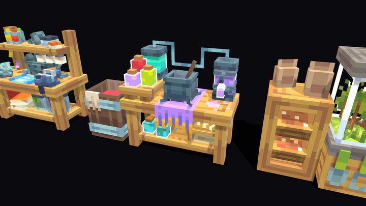 Working station collection 3D Model