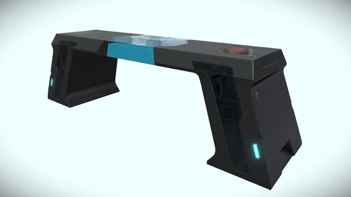 The Sci-fi Helix Bench 3D Model
