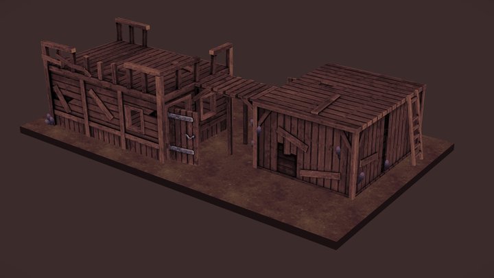 Pixel Old Building 3D Model