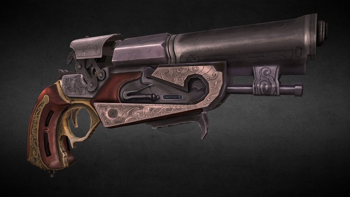 Stylized Pistol 3D Model