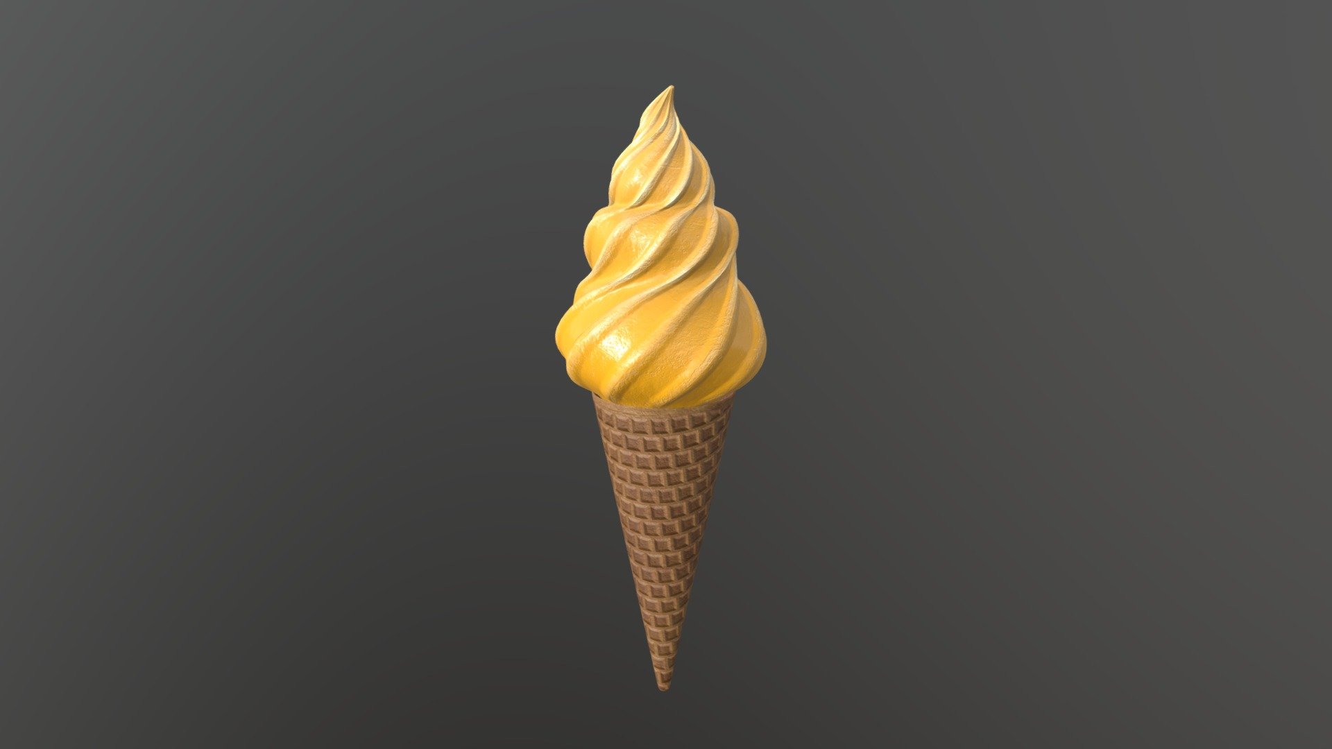 ice cream in waffle cone