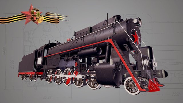 Паровоз серии Л 3D Model