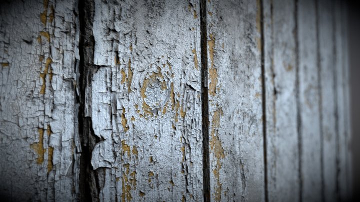 RealityScan - Old Wooden Painted Door 3D Model