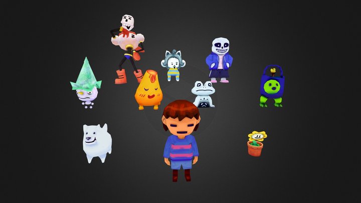 Undertale - Low Poly Animated Characters 3D Model