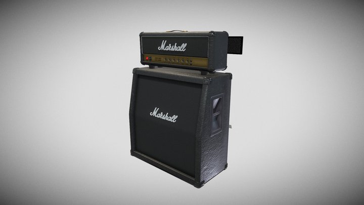Marshall JCM800 with 4x4 cabinet 3D Model
