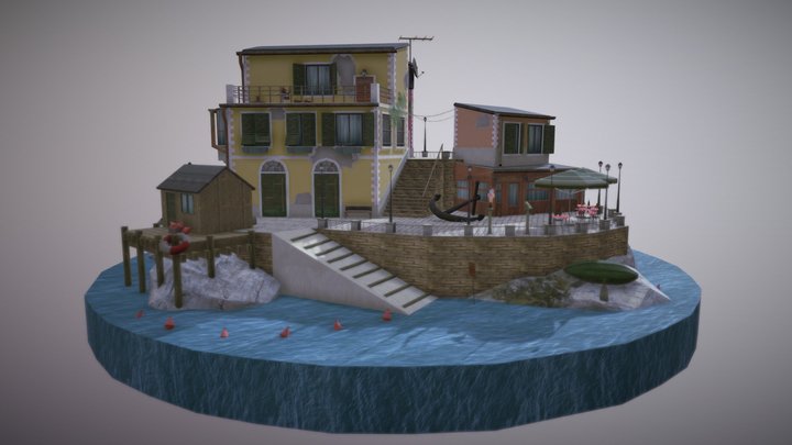 City scene - cinque terre 3D Model
