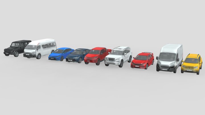 Low Poly Cars Collection 001 - Basic 3D Model