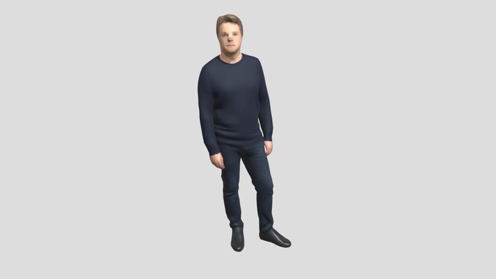 Navy Sweater Portrait - Very Low Poly – Modello 3D gratuito STL