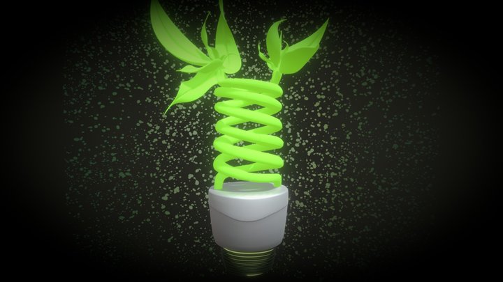 Think Green Bulb 3D Model