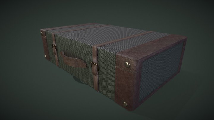 Old-fashioned Suitcase 3D Model