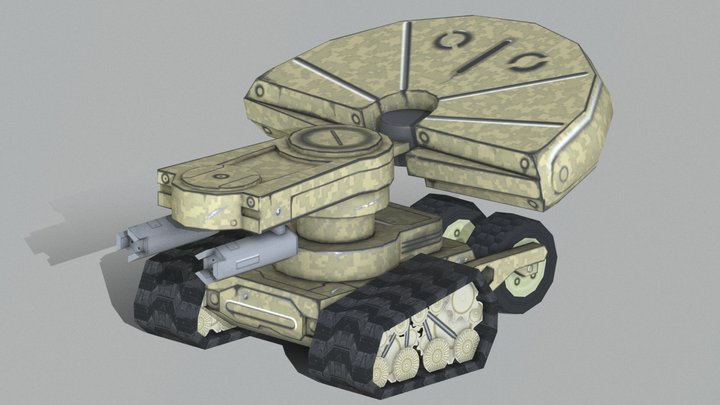 LowPoly MechaTank 3D Model