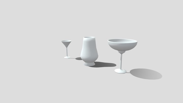 Cocktail Glasses Base 1 3D Model