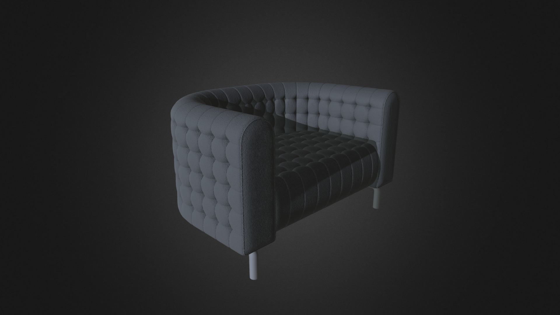 3D model Black Leather Armchair - This is a 3D model of the Black Leather Armchair. The 3D model is about a white and grey chair.