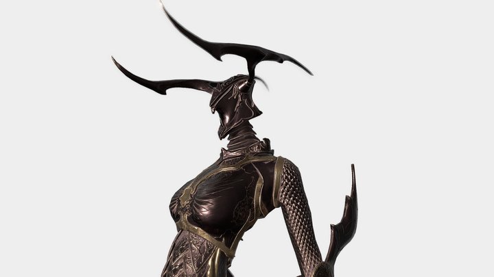 Dark Lady Knight 3D Model