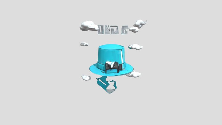 Floating Hat in the Sky 3D Model