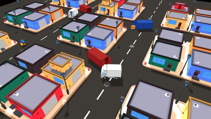 Little City game scene 3D Model