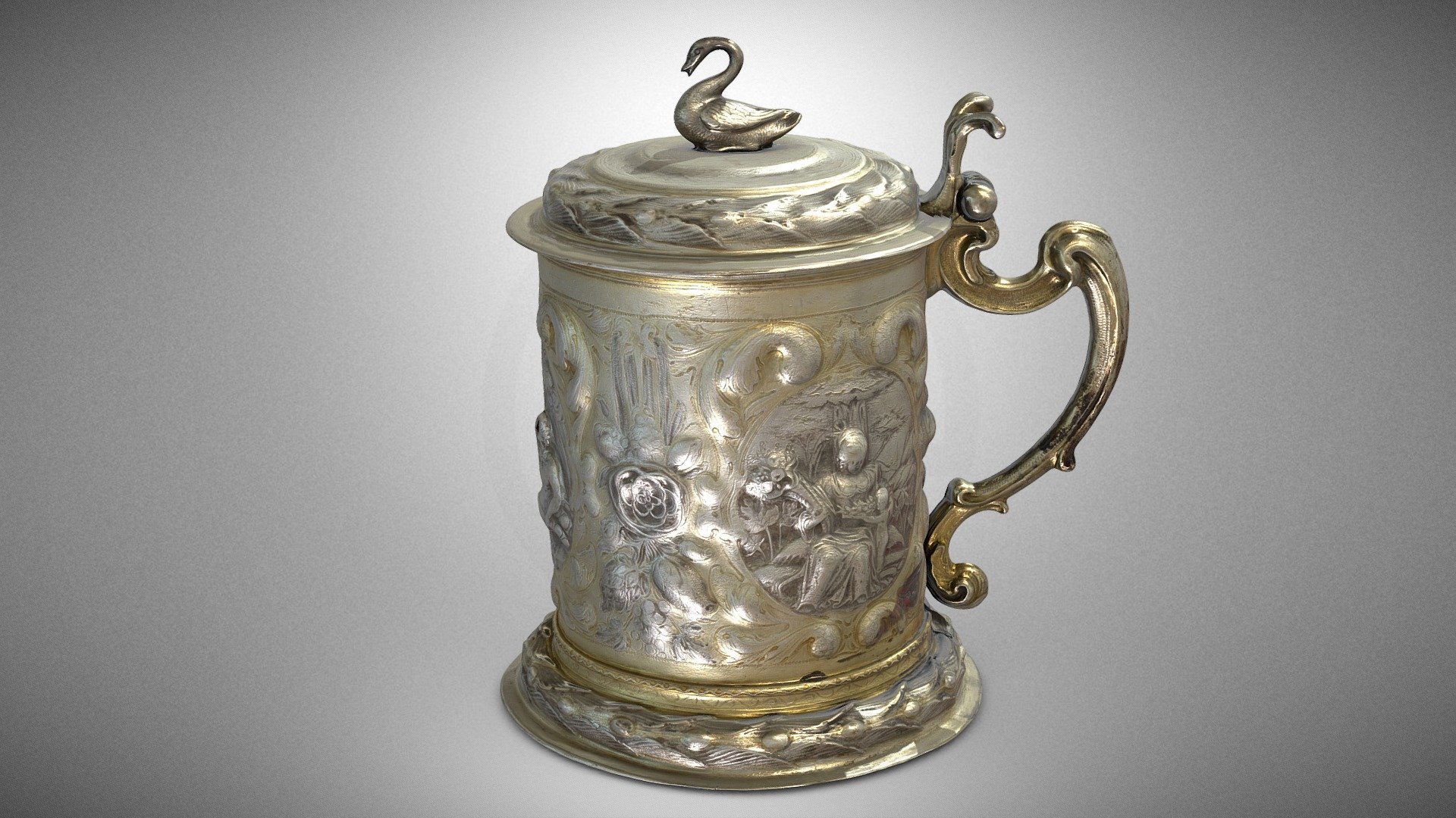Beer mug with images of Neptune