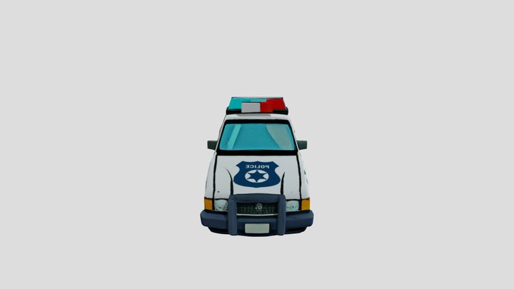 animated comic book style police car
