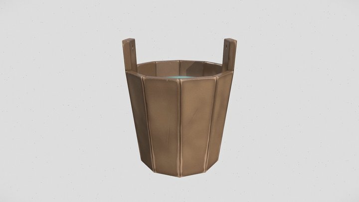 Stylized Water Bucket 3D Model