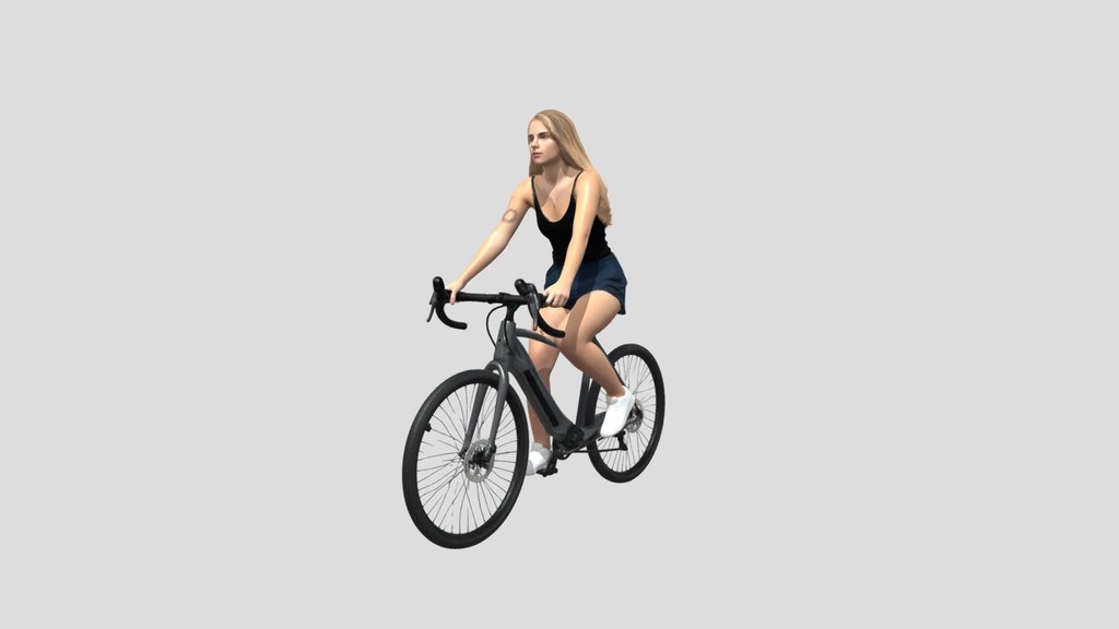 Sun Tattooed Rider On A Matte Black Bike