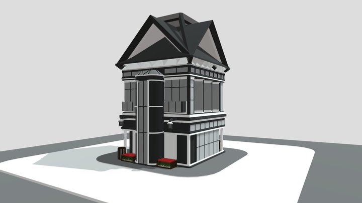 House in the business district 3D Model
