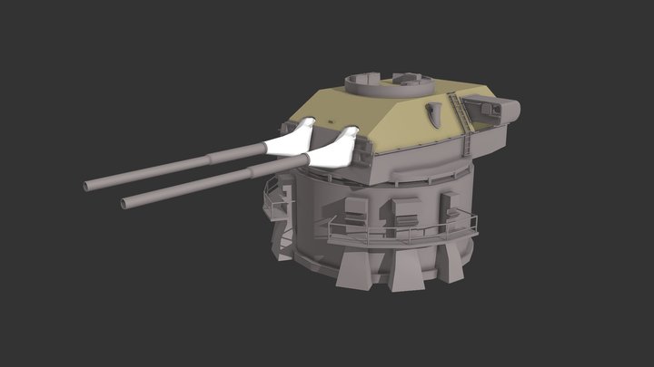 380mm（No.2/3 turret） 3D Model