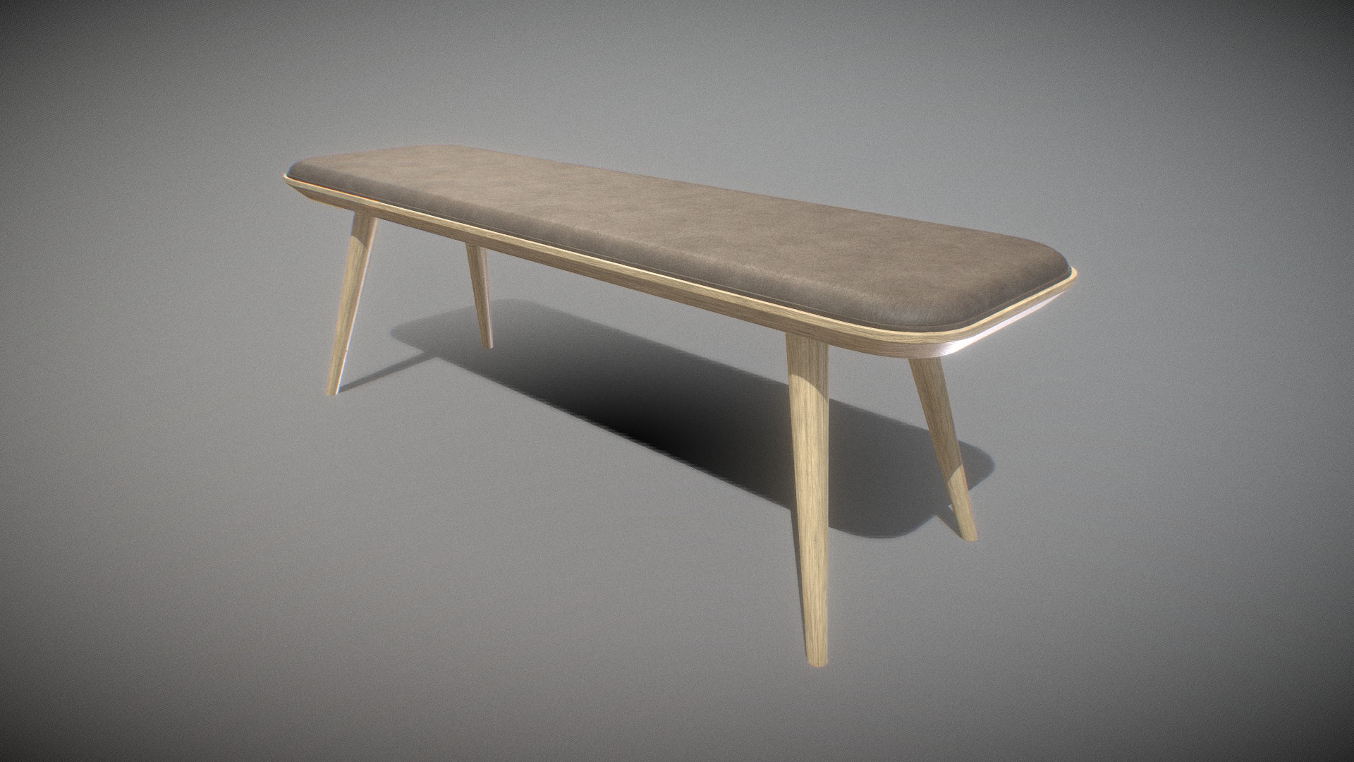 3D model Spine Wood Base Bench-Model 1717 v-01 - This is a 3D model of the Spine Wood Base Bench-Model 1717 v-01. The 3D model is about a wooden table on a grey background.