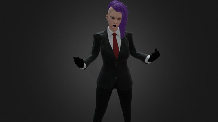 Female Game ready character - Yuna 3D Model