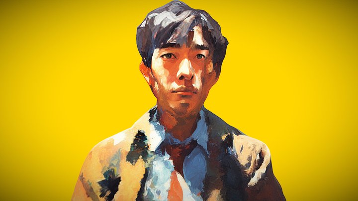 Water Color Portrait 3D Model