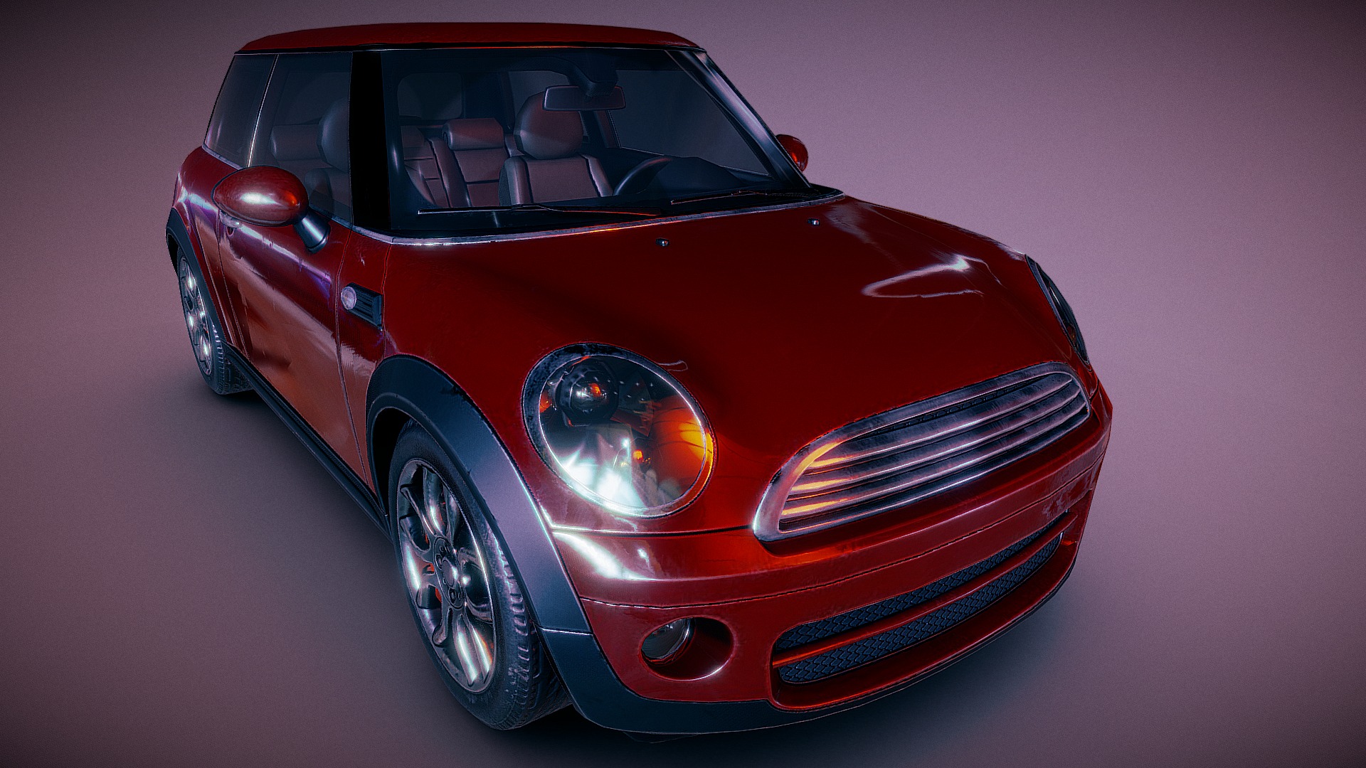 3D model MiniCooper - This is a 3D model of the MiniCooper. The 3D model is about a red sports car.