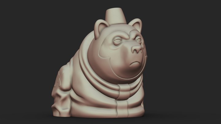 Stylized Cartoon Bear 3D Model